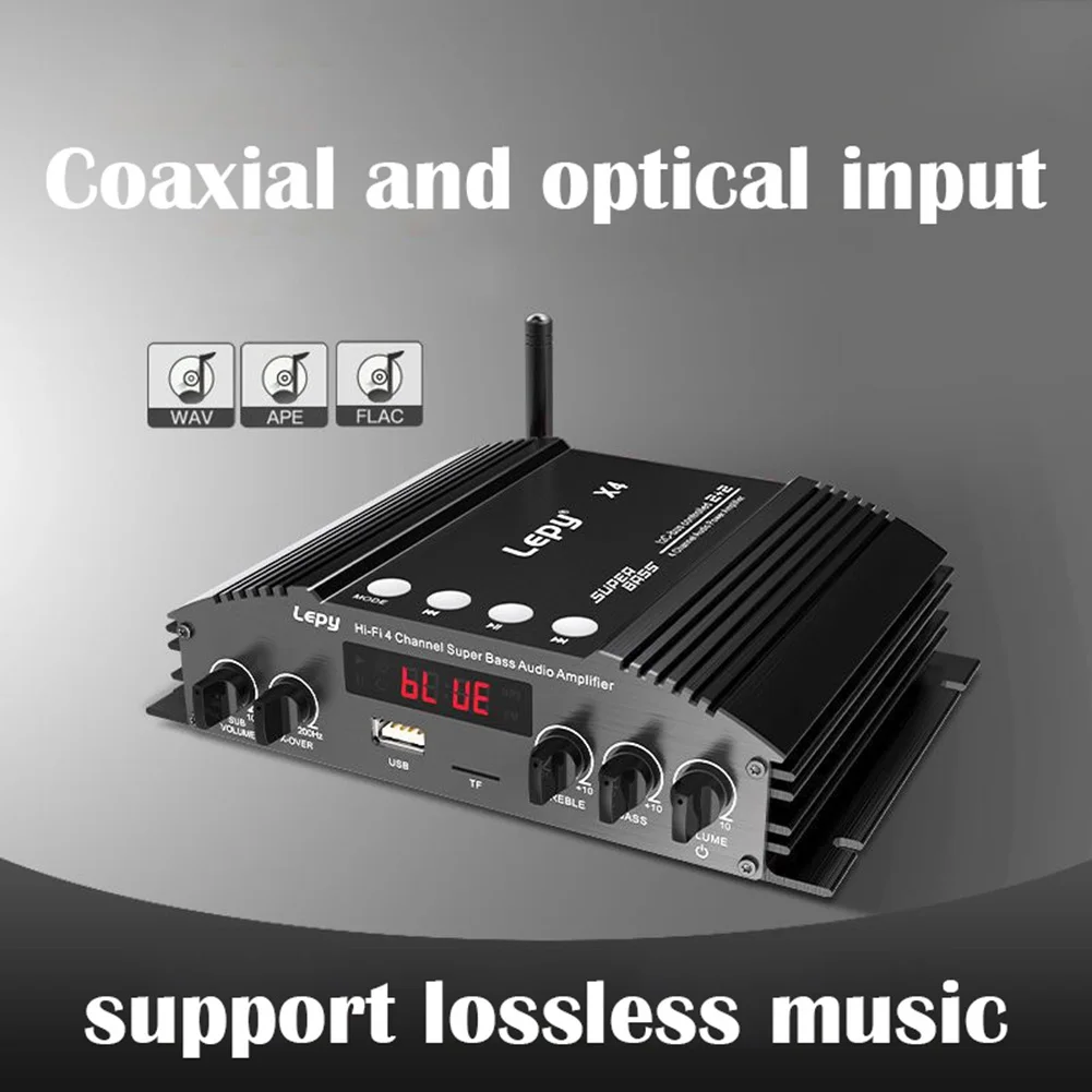 Lepy 5.0 HIFI Bluetooth Power Amplifier, Optical Fiber, Coaxial Input, 2.1 Audio Amplificador Dual Subwoofer Output(EU Plug)