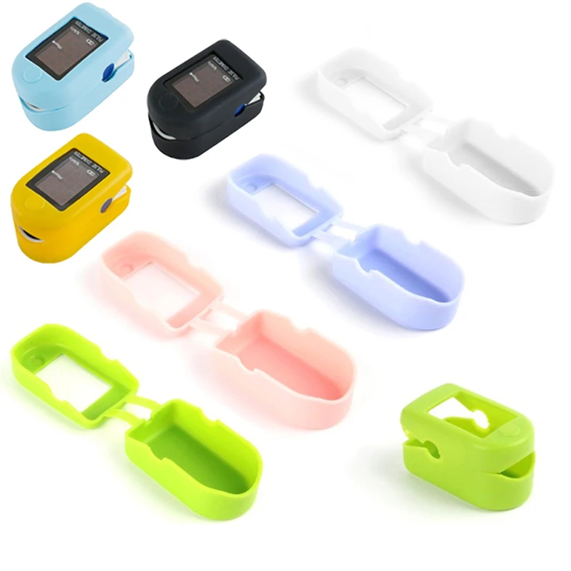 1PC ยาง Protector ซิลิโคนกรณีป้องกันสําหรับ Finger Pulse Oximeter สีสุ่ม