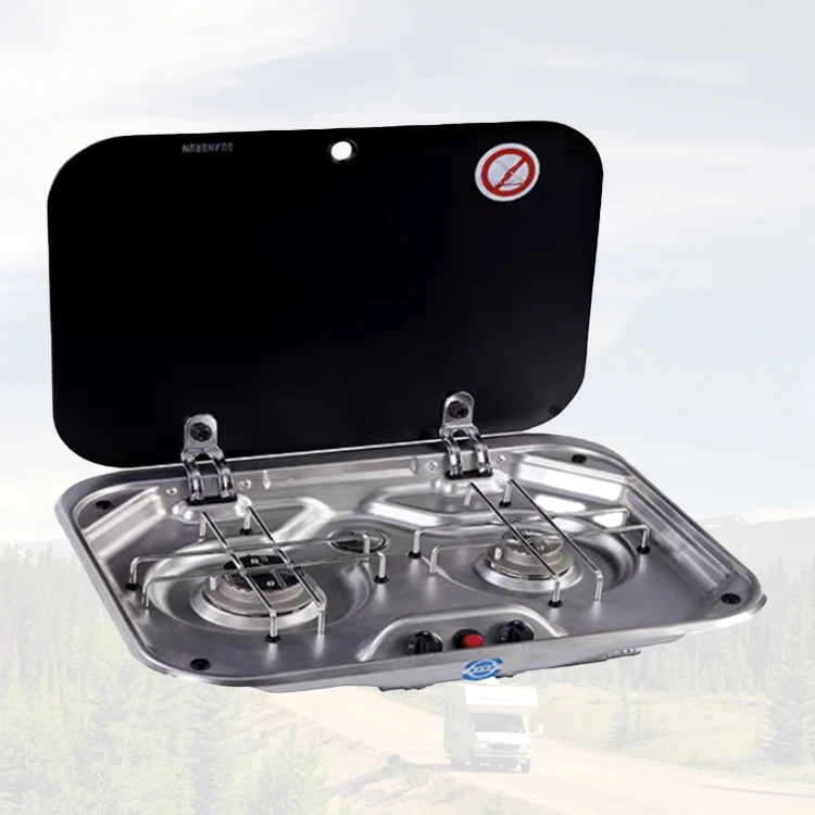 Factory Direct Sell Stainless Steel RV Caravan Gas Stove Motorhome Gas Cooktop With 2 Burner