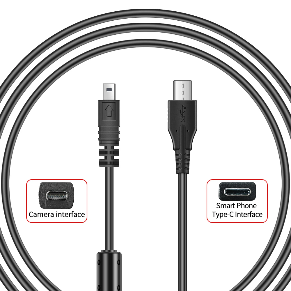 Kabel do transmisji danych z lustrzaną kamerą z systemem Android; KABEL OTG TypeC do NIKON CoolPix 2100 P5 S4 /FUJI/SONY/PENTAX/OLYMPUS/PANASONIC