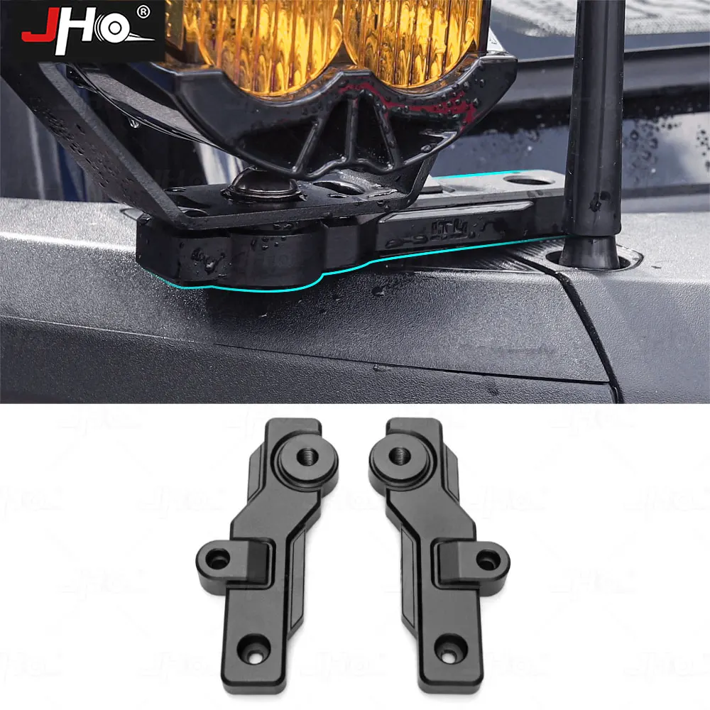 JHO Front Hood A-Pillar LED Spotlight Mounting Bracket Baja LP4 Lights Support Mount Fit for Ford Bronco 2022 2023 2024 Exterior