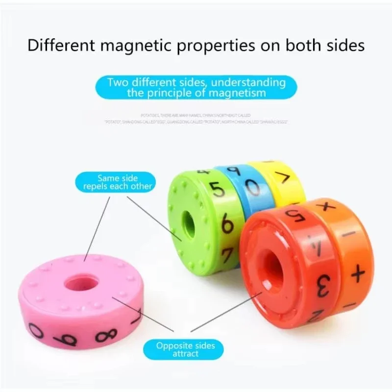 Algorithme mathématique de nuit arithmétique pour enfants, rotation magnétique, intervalles rotatifs magnétiques, 6 pièces