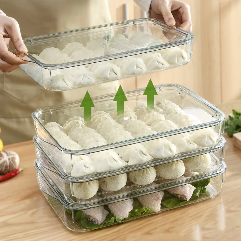 Kitchen Fruit Food Storage Box Plastic Clear Fridge Organizer Slide Under Shelf Drawer Box Rack Holder Refrigerator Drawer Box