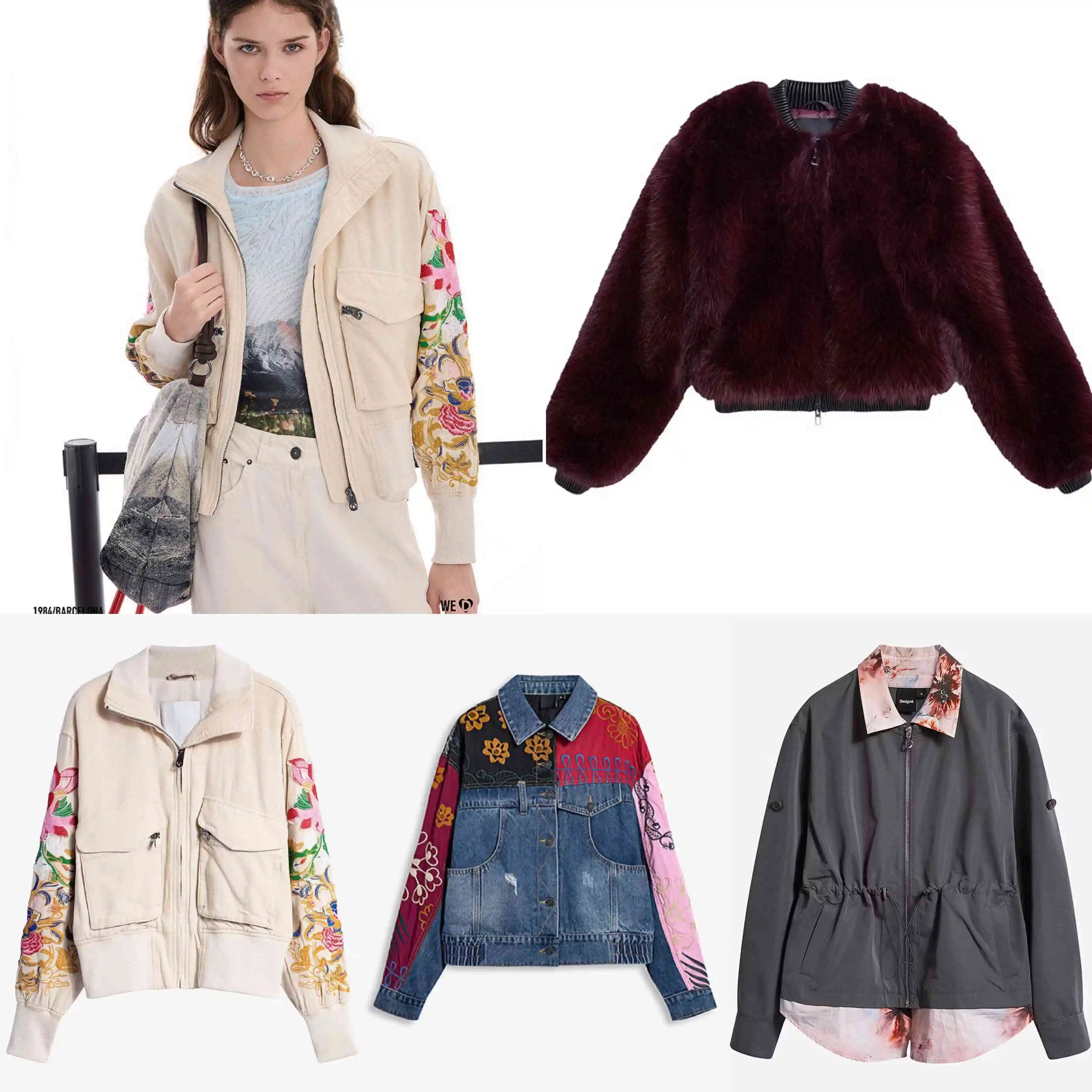 Foreign Trade Spain New Coat Original Embroidered Flower Loose Waist Women's Jacket