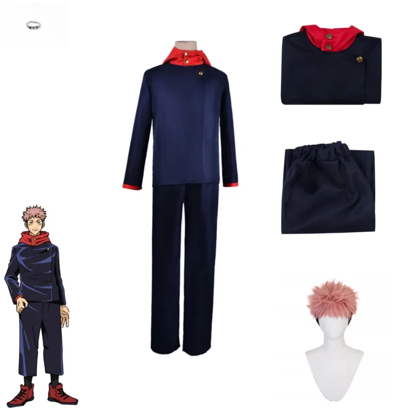 Jujutsu Kaisen Cos Itadori Yuji Cosplay Jujutsu Kaisen Anime Cos play Halloween Costumes And Wigs Anime Give A Rng