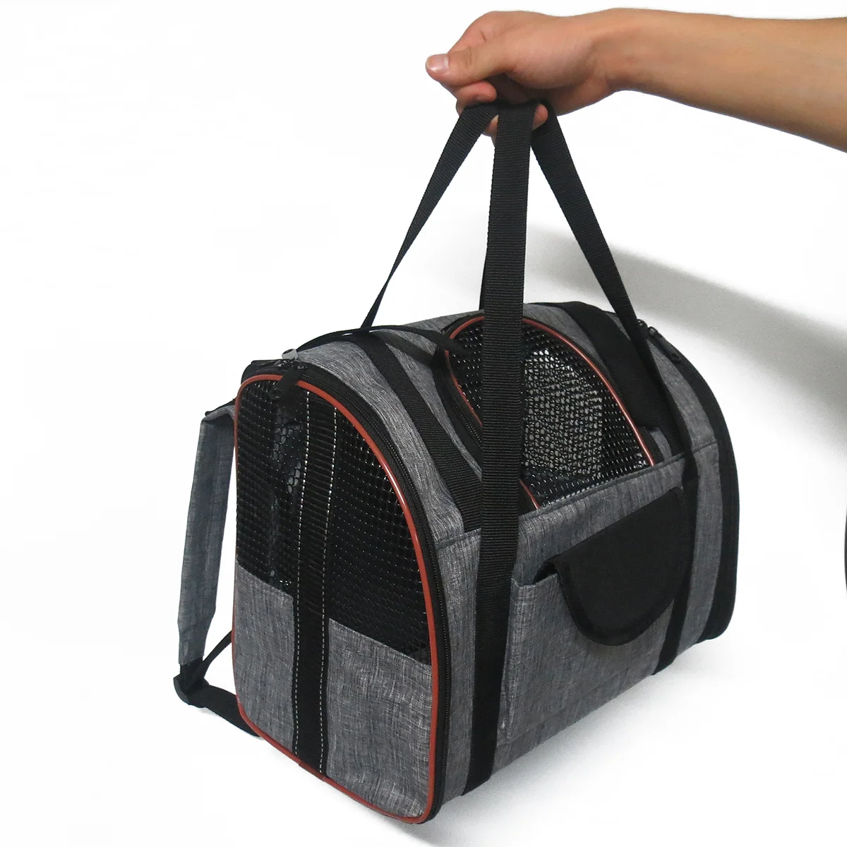 

Portable Pet Dog Cat Carrier Bag Folding Mesh Breathable Backpack Grey Coffee Stylish Travel Handbag Puppy Outdoor Activities