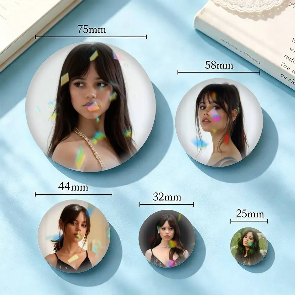 Jenna O-Ortega Gen-Z 25mm 32mm 44mm 58mm 75mm Brooches Badges Pins for Accessories Gift