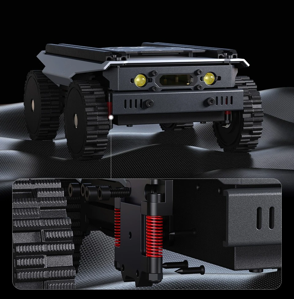 4WD Modular Chassis Kit, Compact 1-4 Wheel Hub Motor, Universal Robot Building Platform Multi-controller Compatible