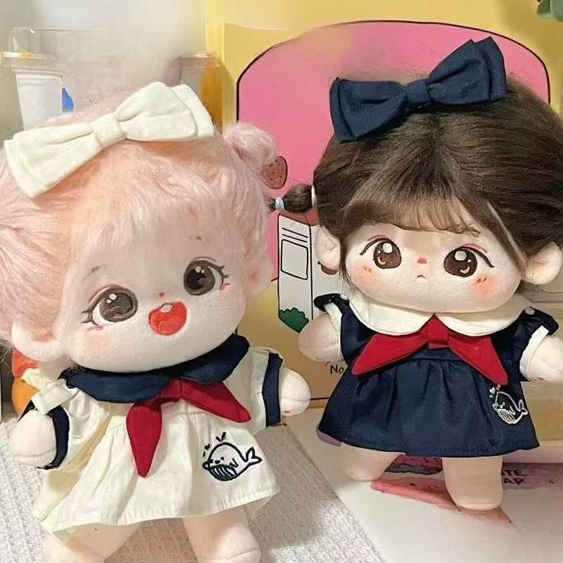 20cm cotton doll sailor uniform school uniform skirt set cute doll toy summer outfit clothes view 4