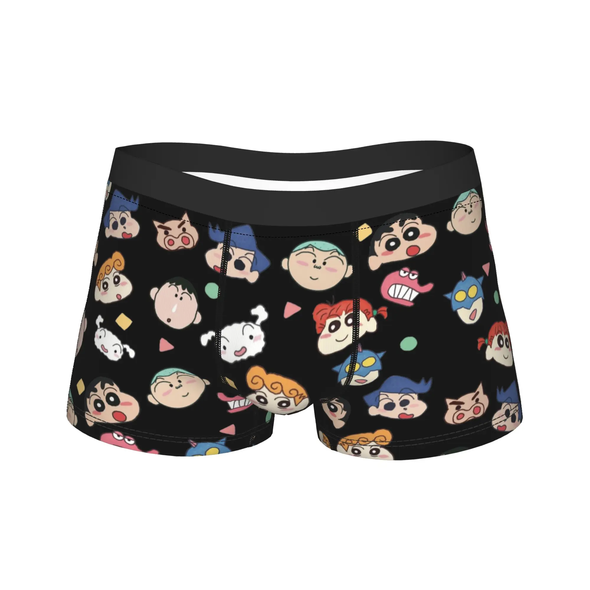 Men School friends Crayons Shin-chans Long Underwear  Humor Boxer Briefs Shorts Panties Male Breathable Underpants Plus Size