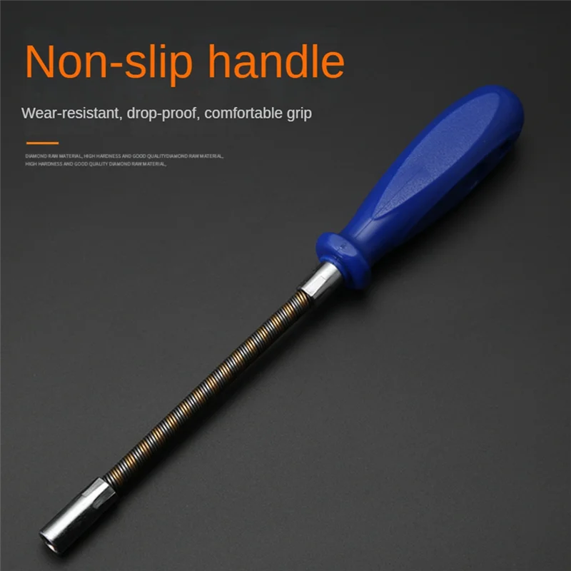 7mm Flexible Hex Screwdriver 90 Degree Bendable Nutdriver Hex Socket Hose Clamp Screw Driver Hand Tools for Car Repair