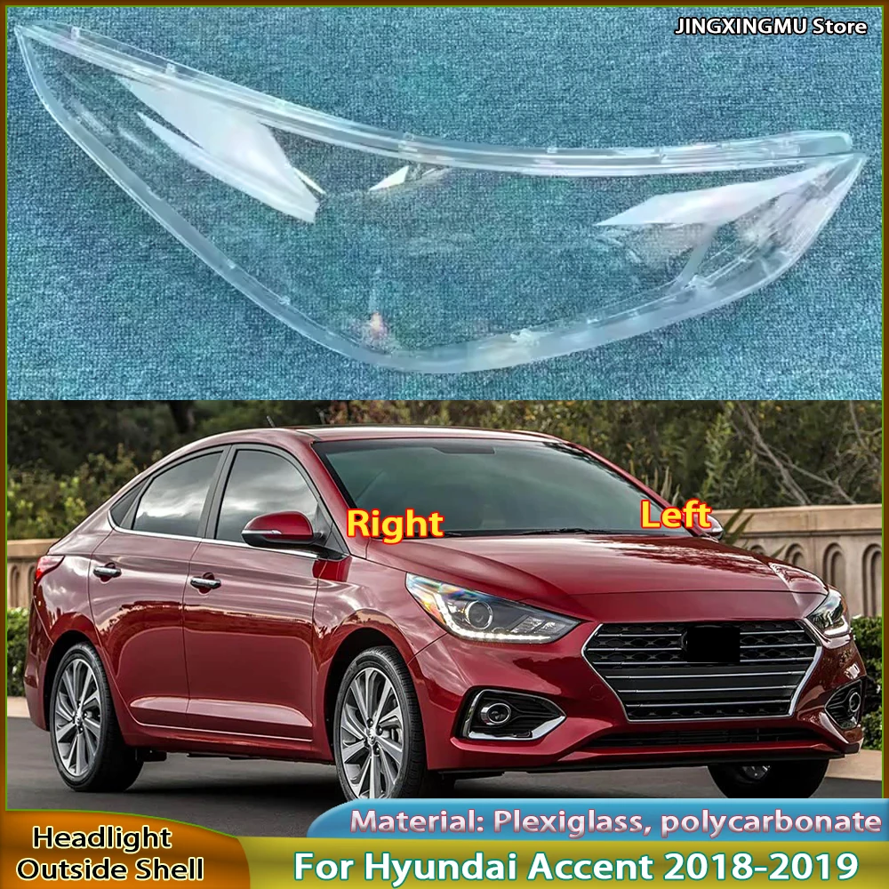 

Transparent Headlamp Lamp Shell Replace Original Lampshade For Hyundai Accent 2018-2019 Front Headlight Cover Plexiglass