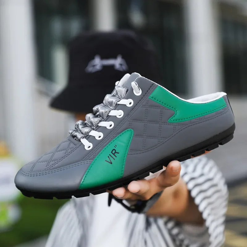 남성용 패션 소프트솔 하프 슬리퍼 트렌디 캐주얼 신발 부드러운 밑창 미끄럼 방지 신발 새로운 야외 워킹 슈즈 남성용 신발