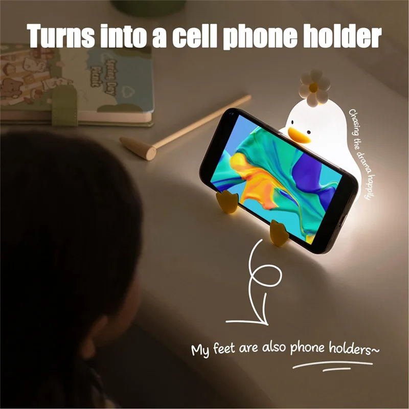 a44z-2pcs-flower-duck-night-light-3-colors-silicone-night-lights-usb-rechargeable-timing-bedside-touch-lamp