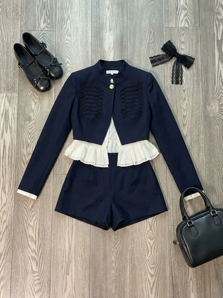 

Spring French Retro Elegant 3 Piece Sets Women Solid Design Coat+Chic Blouse+Casual Pants Female Casual Korean Popular ​Clothes
