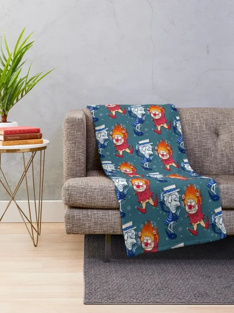 christmas heat snow miser Throw Blanket Winter beds Bed linens Nap Blankets