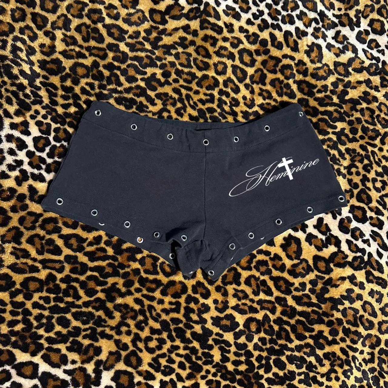 

Модная повседневная одежда в стиле Y2K: сексуальные облегающие универсальные брюки с низкой талией в готическом, хип-хоп и уличном стиле для мужчин и женщин, с принтом в виде ивовых веток и гвоздей, черные.