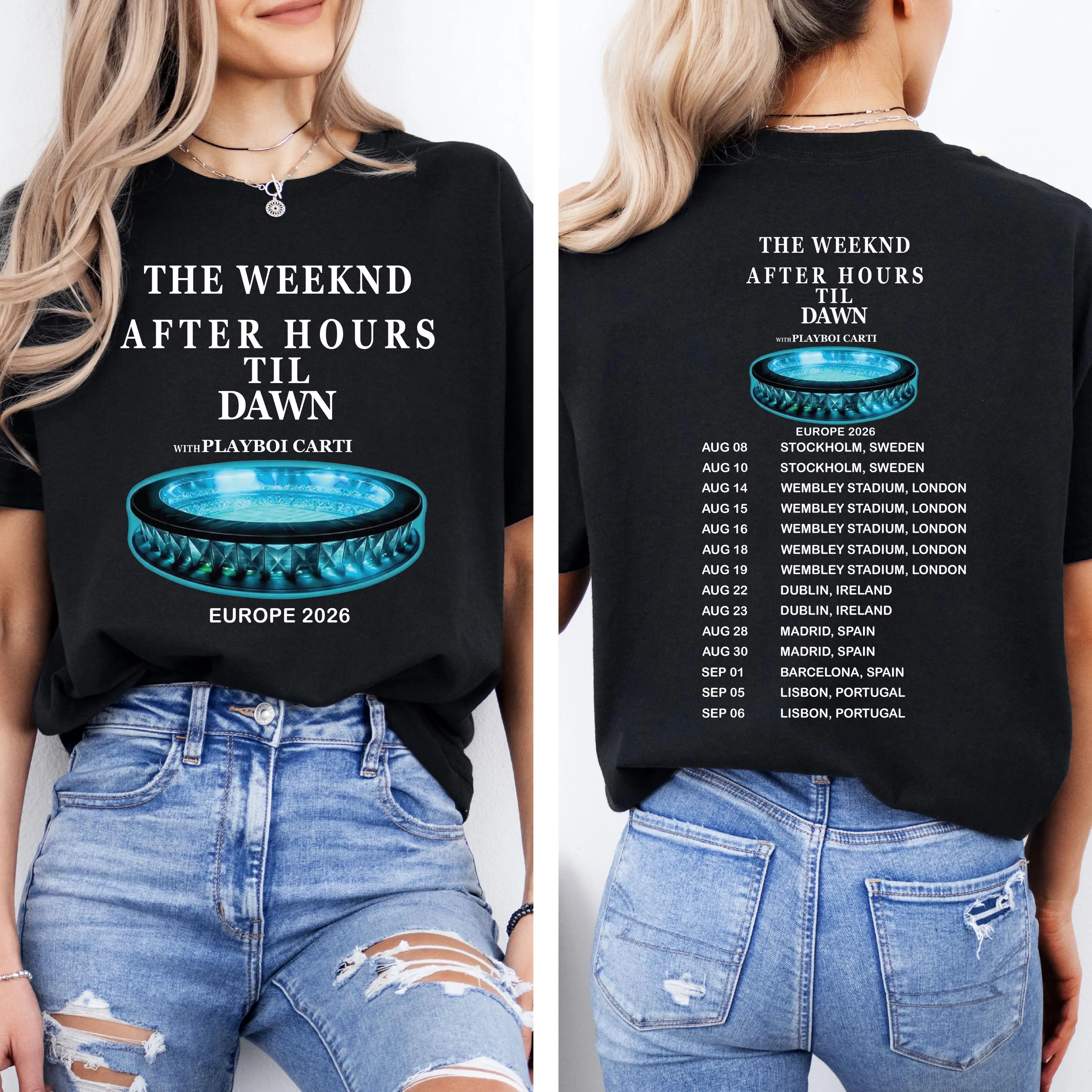 The Weeknd After Hours Til Dawn 2026 T-shirt Men Women Summer Cotton Clothing Fashion Oversized Short Sleeved Top Streetwear