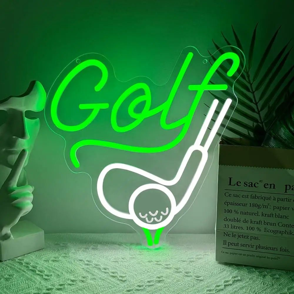 Golf Neon Sign USB Dimmable LED Light for Bar Office Bedroom Club Party Man Cave Sport Aesthetic Decor Gifts Night Light