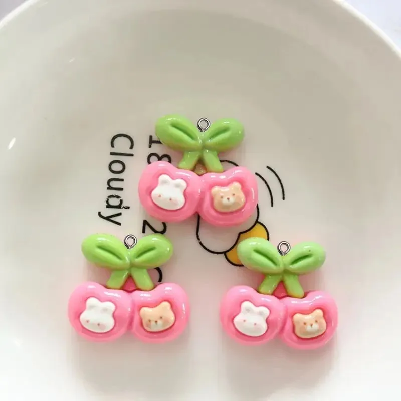 10 قطع لطيف الكرتون الحيوان الكوكيز الراتنج سحر DIY قلادة متعة الأقراط قلادة مجوهرات ديكور Kawaii المفاتيح #6