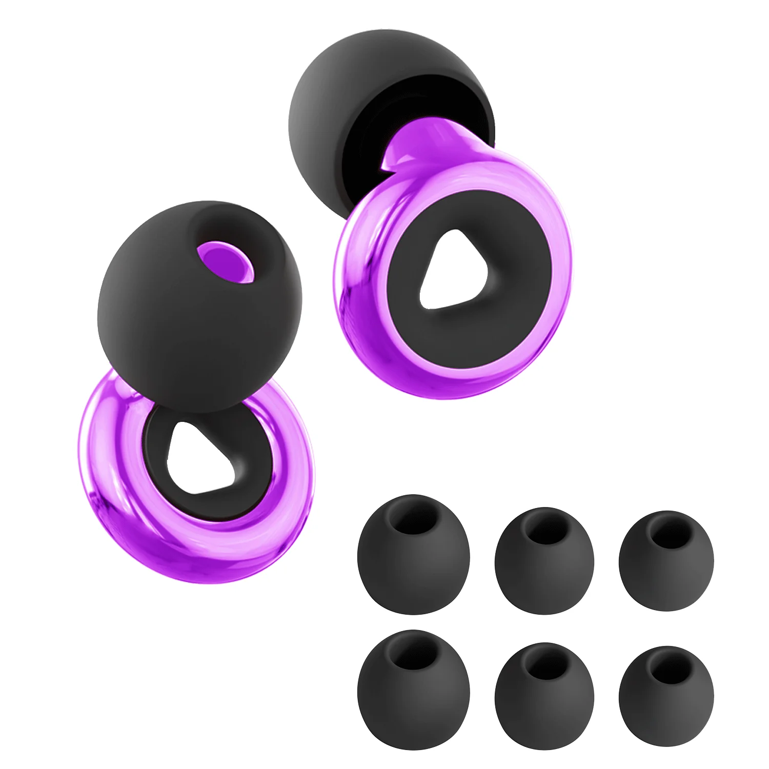 

HUAK High-Fidelity Ear Plugs- Reusable Sleep Ear Plugs Concerts, Festivals, Swim- 8 Ear Tips in XS/S/M/L+ Mute for Extra Covera
