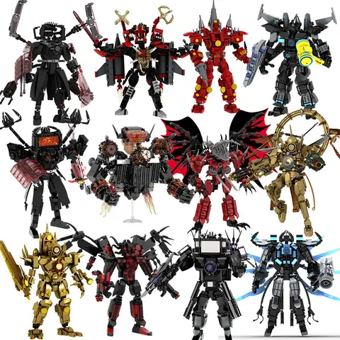 Skibidi Toilet Titan TV Man Speakerman Horror Game Bosses Camara Building Block Cartoon Doll Model Kids Birthday Halloween Gift