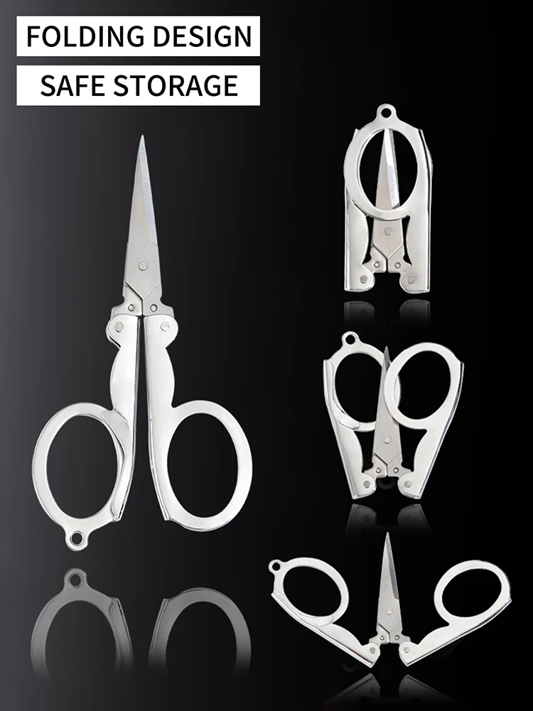 1/3pcs Stainless Steel Folding Nail Scissors Portable Travelling Scissors Fish Line Scissors Nose Hair ScissorsTailoringScissors