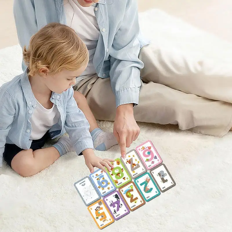 Educational Board Game Math Mental Arithmetic Learning Cards Math Addition Brain Games with Bells 54 Cards Early Education Gift