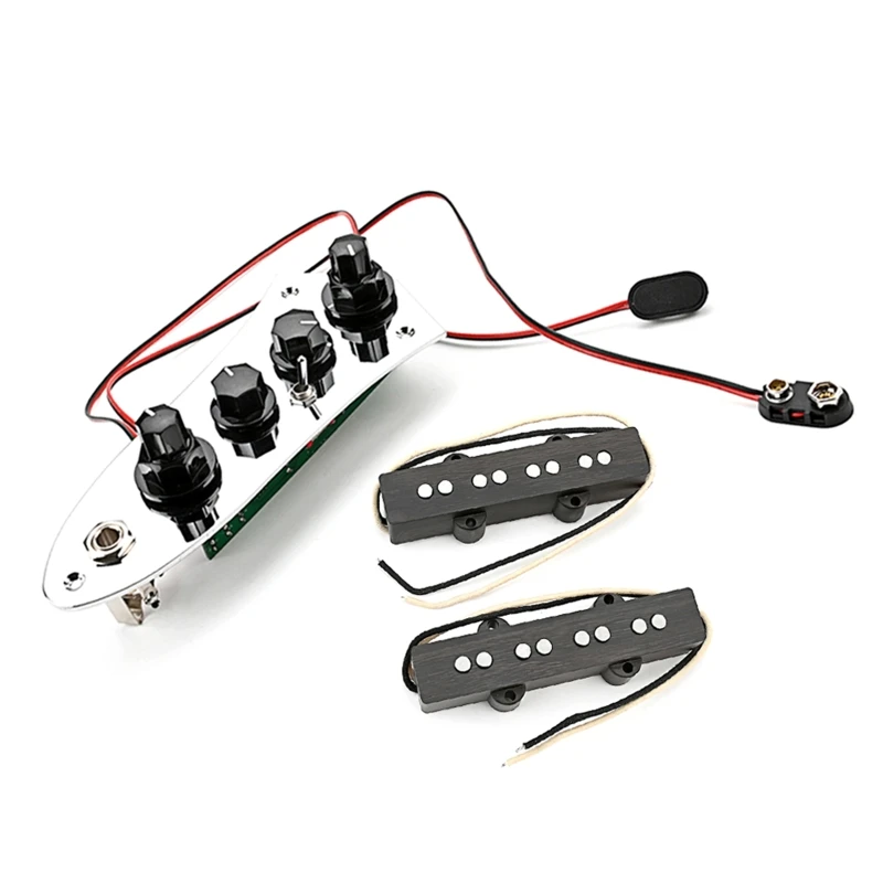 

Bass Control Plate 4 Way Prewired Loaded Control Plate and Pickup Neck Bridge Set with Knobs 4 Strings Bass DropShipping