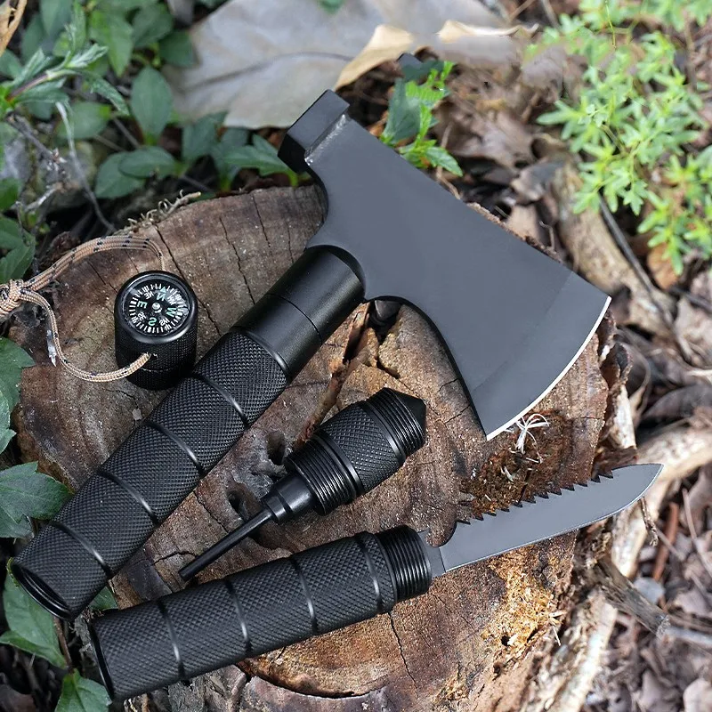 Outdoor Multi-functional Portable Survival Axe tactical self-defense tool for jungle camping and tree chopping Christmas Gift