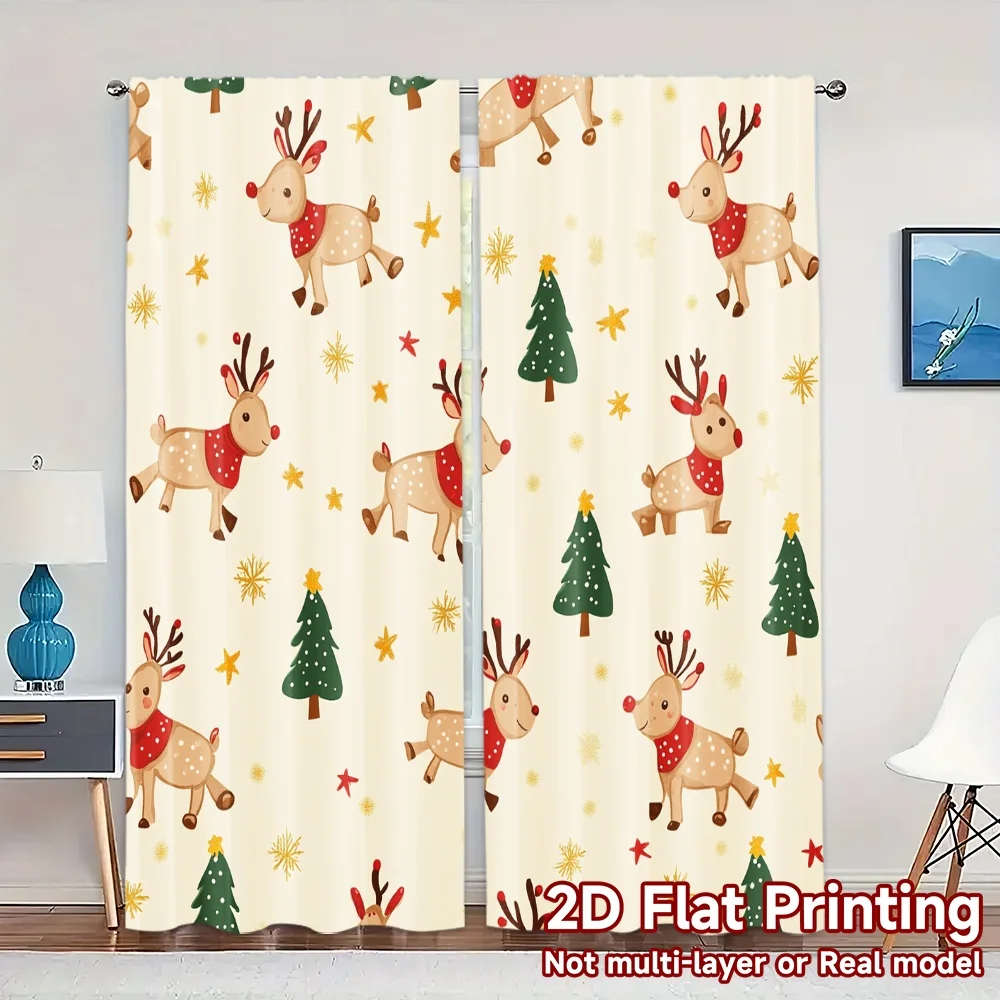 2Pcs,Curtains Cute … - image