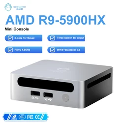 GenMachine nuevo Mini PC Ryzen 9 5900HX Windows 11 DDR4 Max 64GB 3,2 GHz hasta 4,6 GHz WIFI6 Mini ordenador PC Gamer