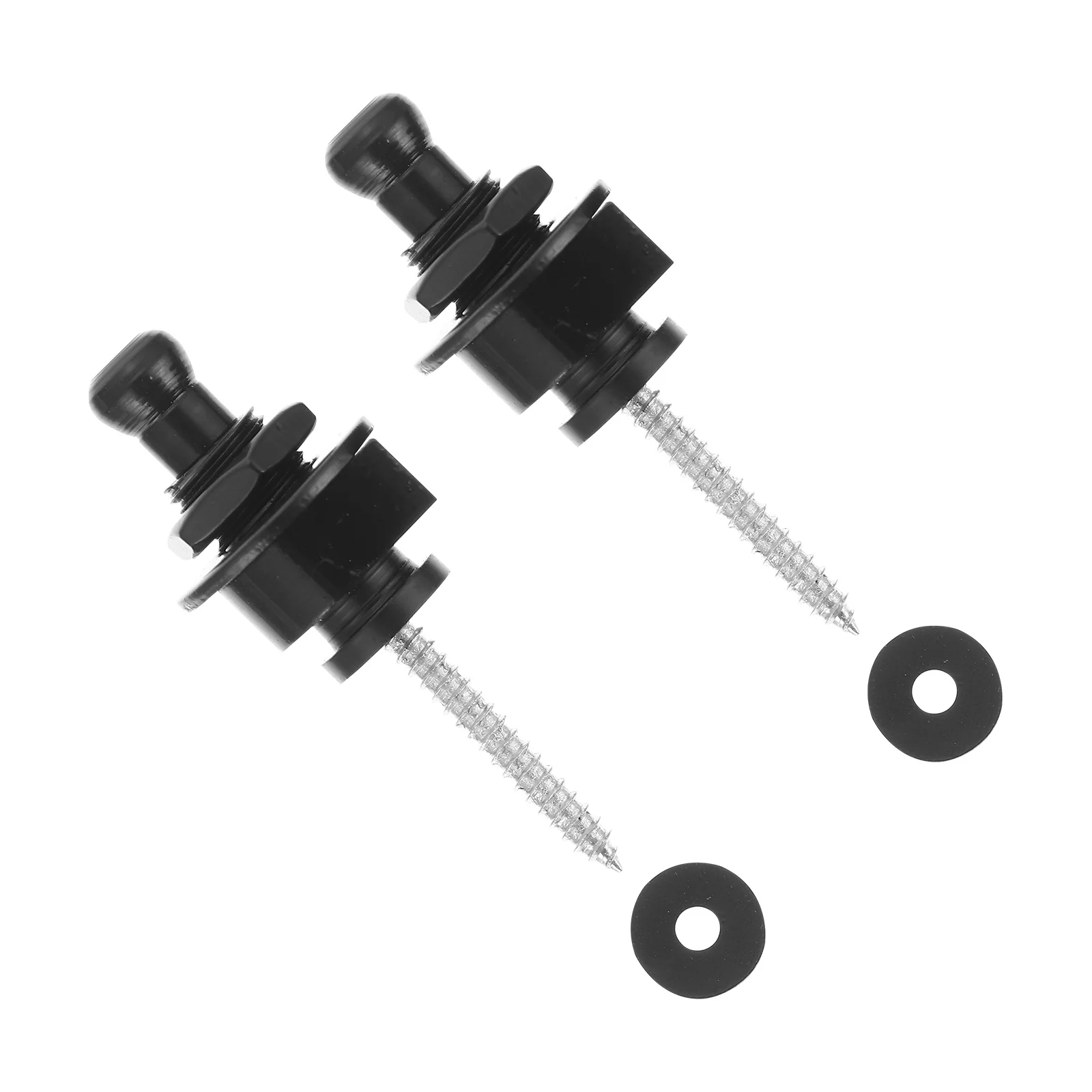 

2Pcs Guitar Strap Locks Anti-Skid Metal Buttons Black Easy to Use for Guitars and Basses Performance Guitar Strap Button