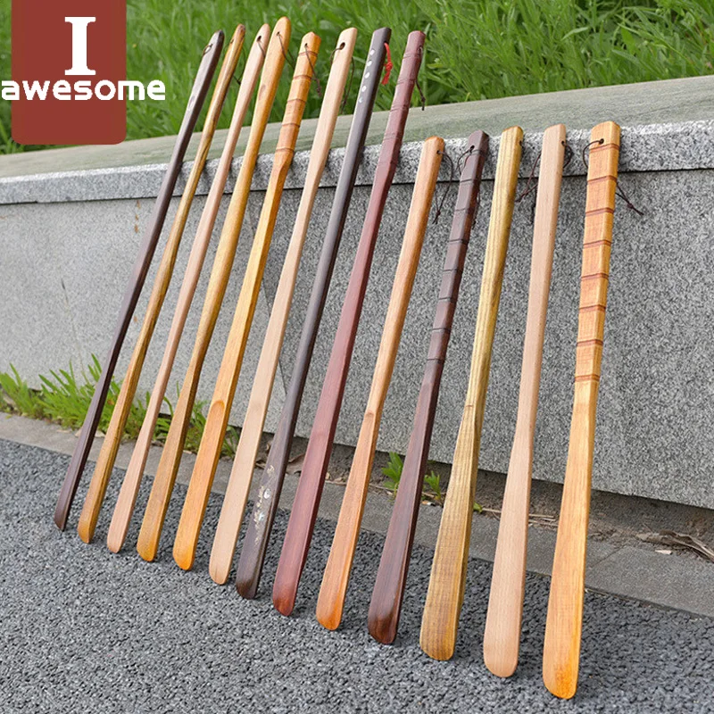 Cuchara de zapato profesional, herramientas para el hogar, calzador de madera profesional duradero, calzador de mango largo de madera Flexible, elevador de zapatos útil
