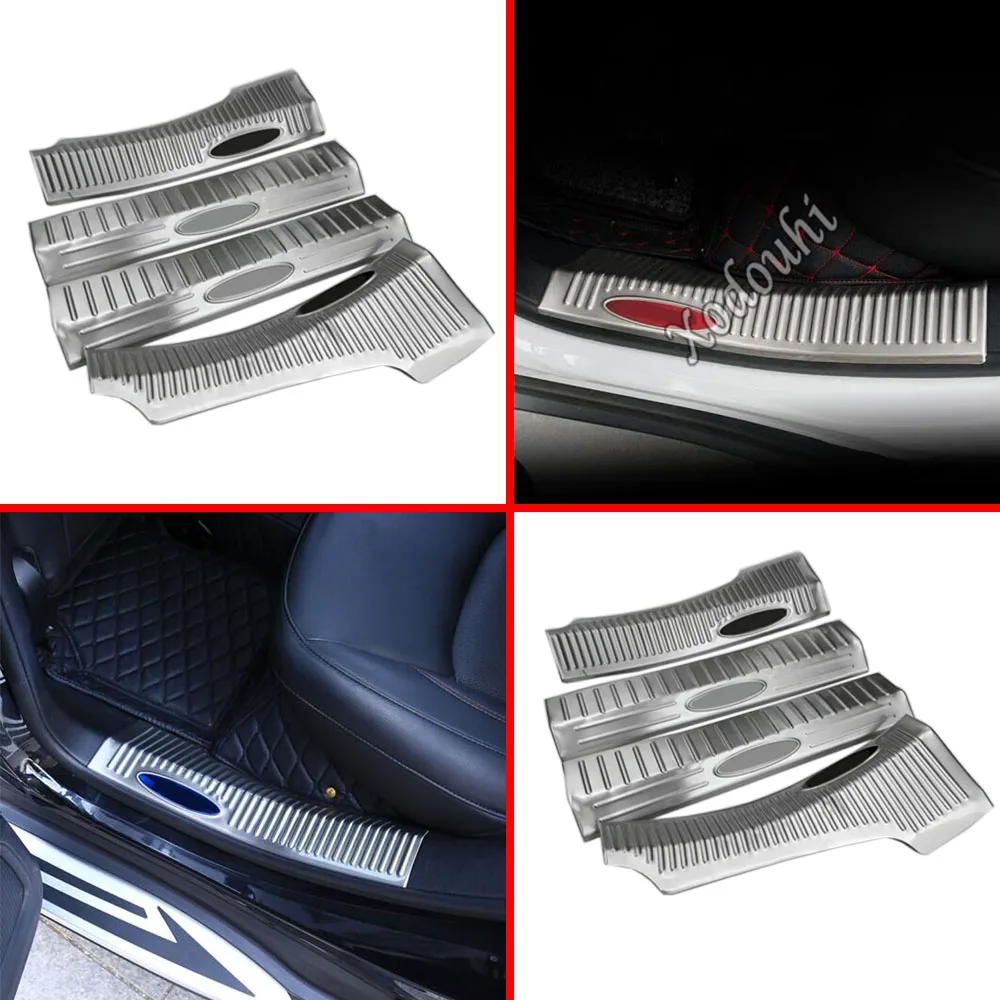 

Car Body Stainless Steel Pedal Door Sill Scuff Plate Cover Inner Built Threshold 4pcs For Jeep Compass 2017 2018 2019 2020 2021