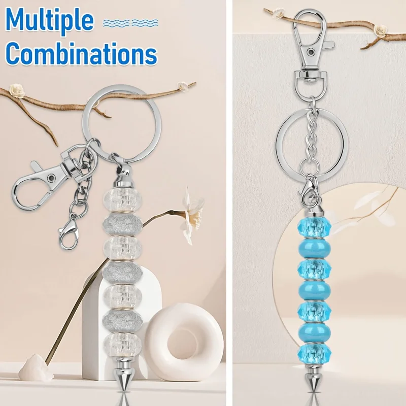 Elegant 13pcs Minimalist Blank Keychain Rods DIY Beading Jewelry Making Supplies Handmade Accessories Gifts High Aesthetic Value view 5