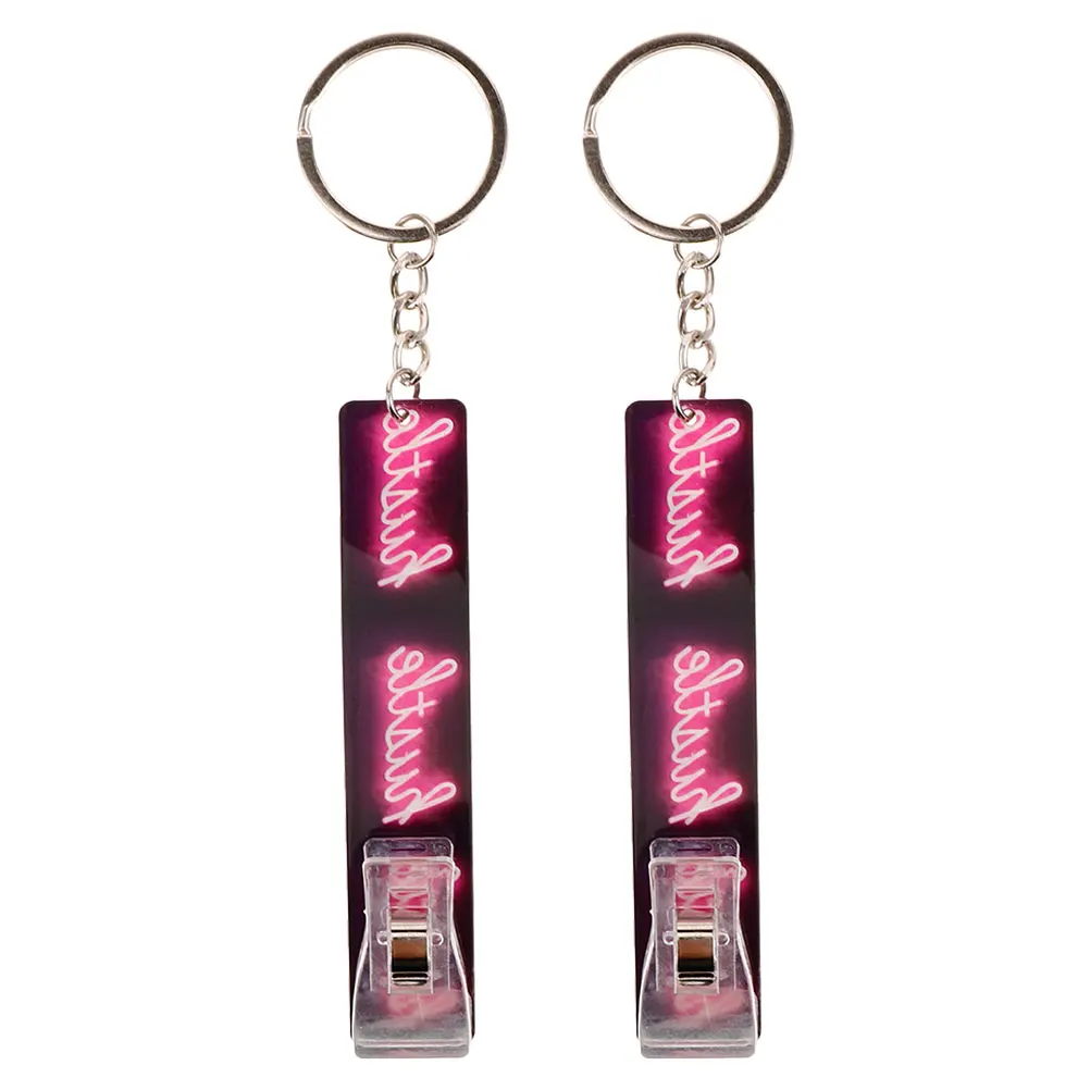 

2pcs Card Puller Keychain for Long Nails No Contact Grabber Zinc Alloy Extractors Credit Card Stylish Accessory