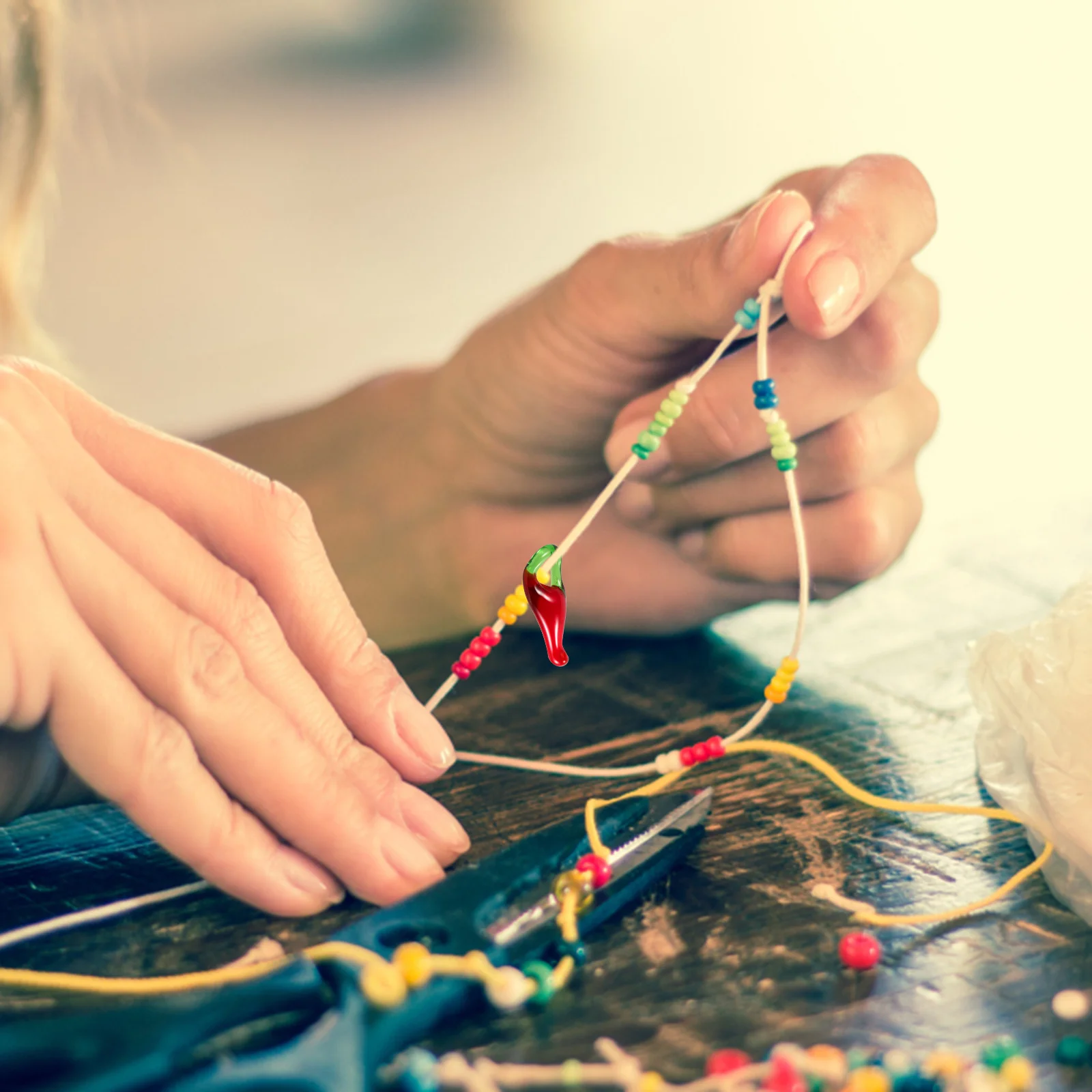 

50Pcs Mini Red Pepper Beads Handmade Charms for Jewelry Making Earring Necklace Bracelet Decorations Pepper Loose Beads