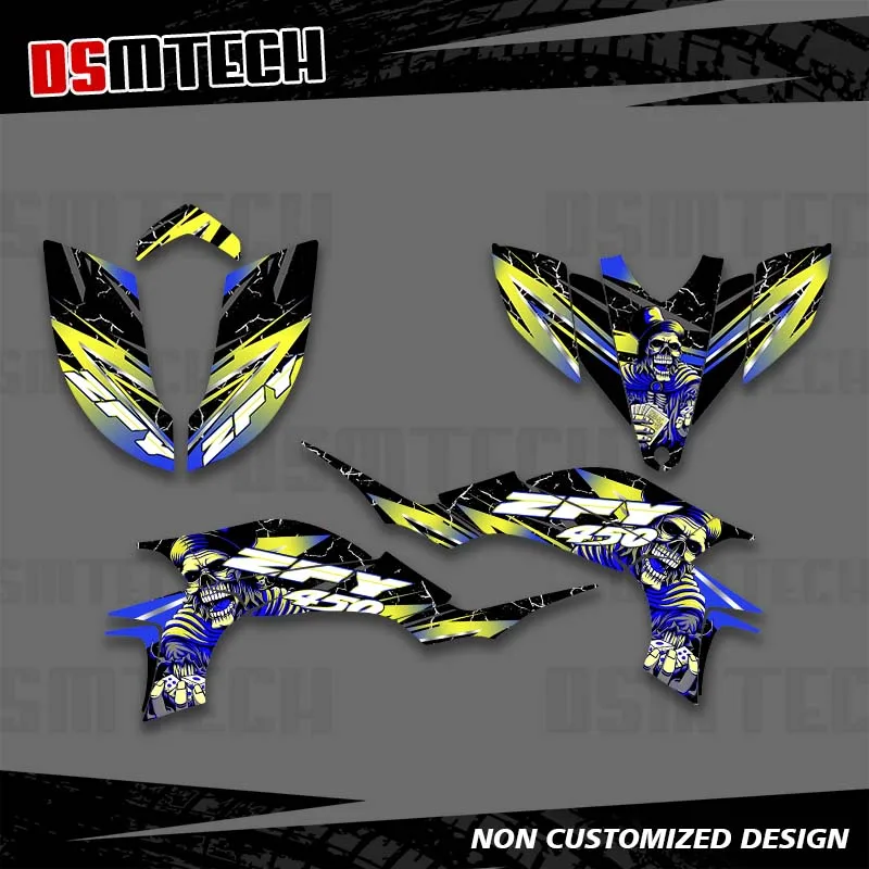 

DSMTECH Full Graphics Decals Stickers Motorcycle Background Custom For YAMAHA YFZ450R YFZ 450R YFZR 450 2004 2005 2006-2008