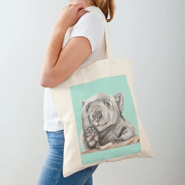

Lucy the Wombat - Teal Tote Bag Canvas shoulder bag great bag Gift Gift bags