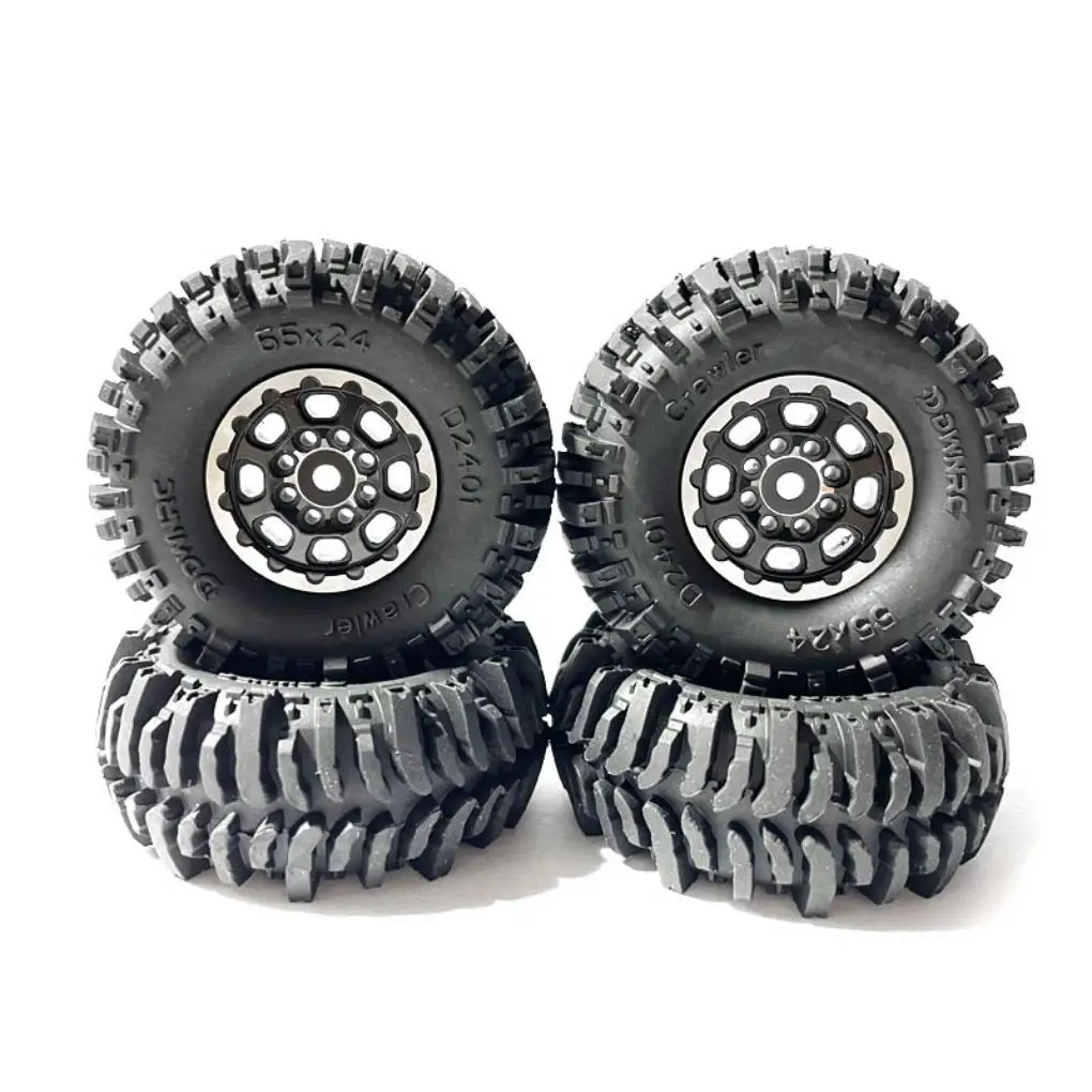 

4 шт. колесные диски 1/24 с шинами, пластиковые, прочные, для радиоуправляемых моделей, запчасти для SCX24, аксессуары для радиоуправляемых машин