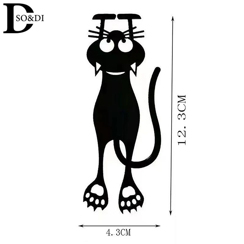 Creative Kawaii Versatile Hollowing Out Cat Bookmark Cartoon Animal Book Clip Pagination Mark Novelty Fashionable Stationery