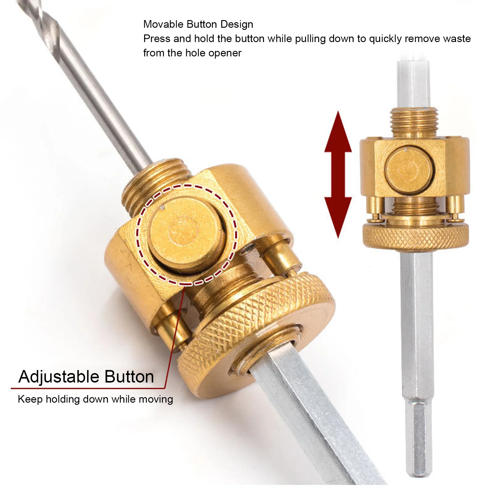 

Quick Release Hex-Shank Downlight Hole Saw Opener 35-150mm Adjustable Cutters for Drywall Solid Wood Board Drill Bit Attachment