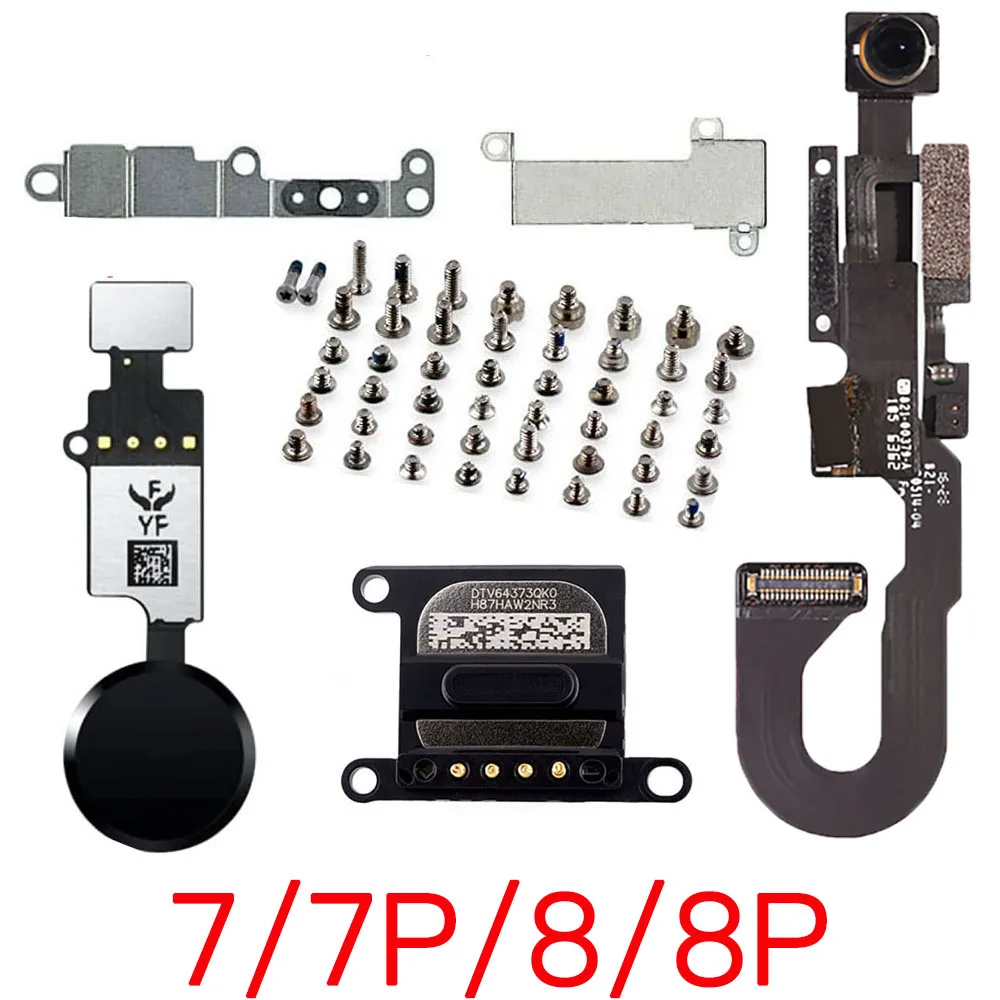 Full Set Lcd Parts Not include Screen For iPhone 7 8 Plus Front Camera Home Button Flex Cable Ear Speaker With All Screw