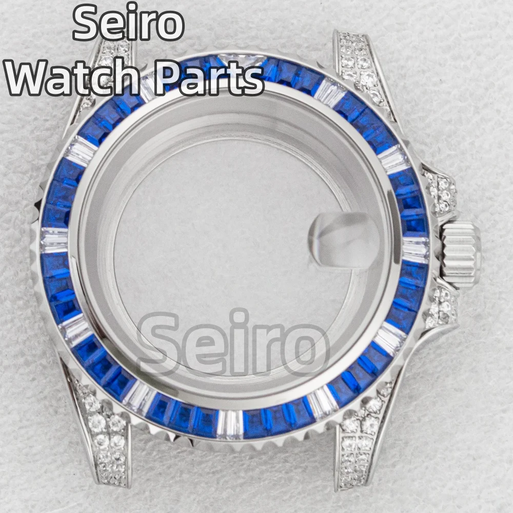 الفرعية GMT ساعة حافظة NH35 الماس 40 مللي متر الفولاذ المقاوم للصدأ الياقوت الزجاج صالح NH34 NH36 حركة 100 متر مقاوم للماء اكسسوارات #2