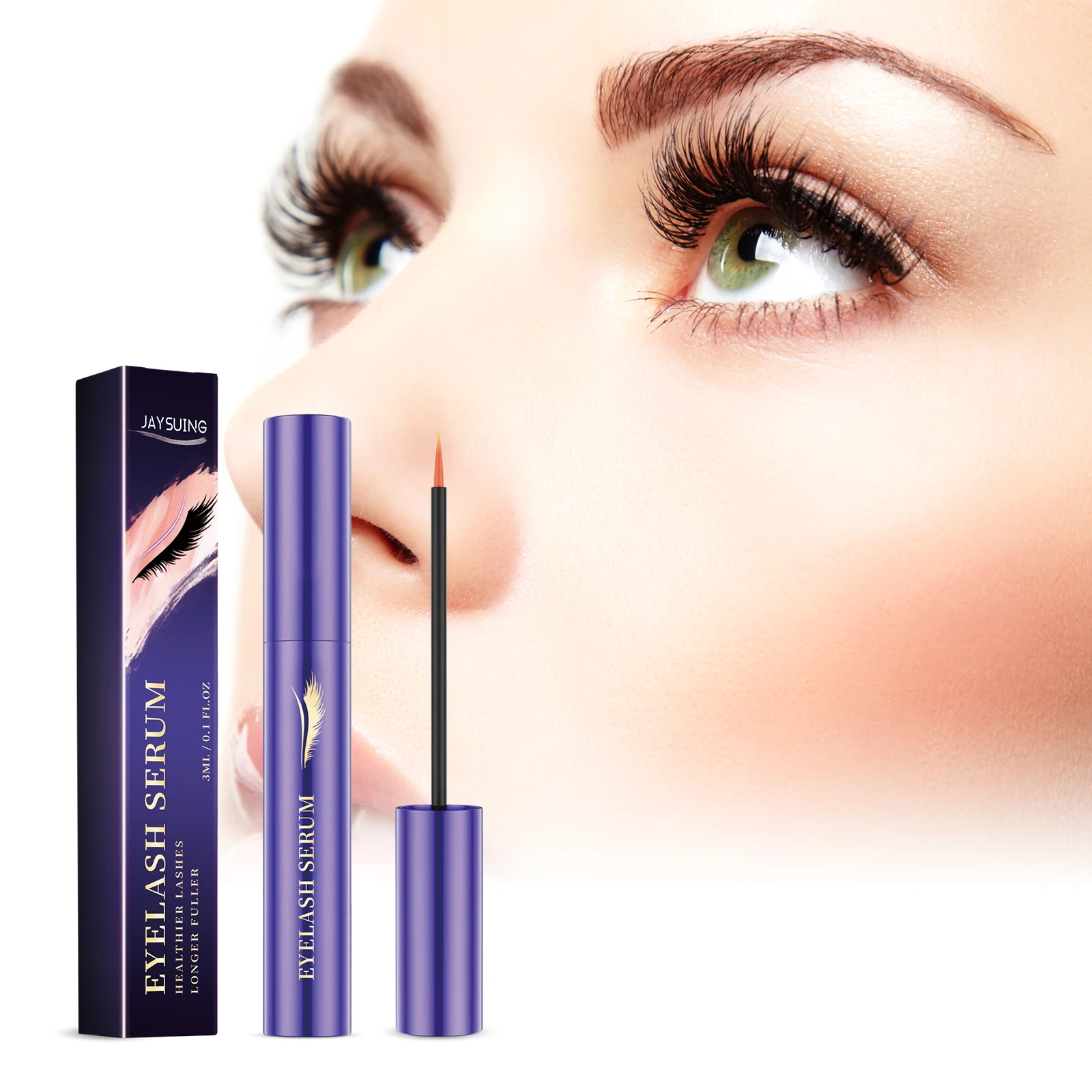 Curling มาสคาร่า Liquid Eyelash คิ้วธรรมชาติหนาเรียวยาวกันน้ํา Lasting Non Smudging Silk Fiber Lash มาสคาร่า