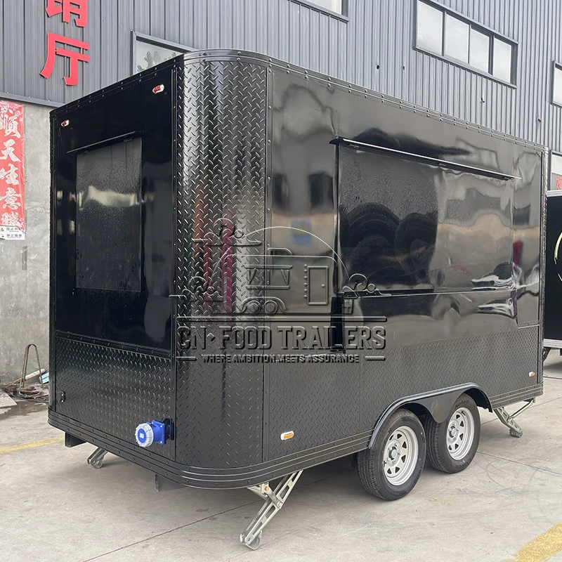 

Прицеп для еды CN, мобильный прицеп для тележки для еды, полностью оснащенный уличным торговом кафе, мороженого и фаст-фуда