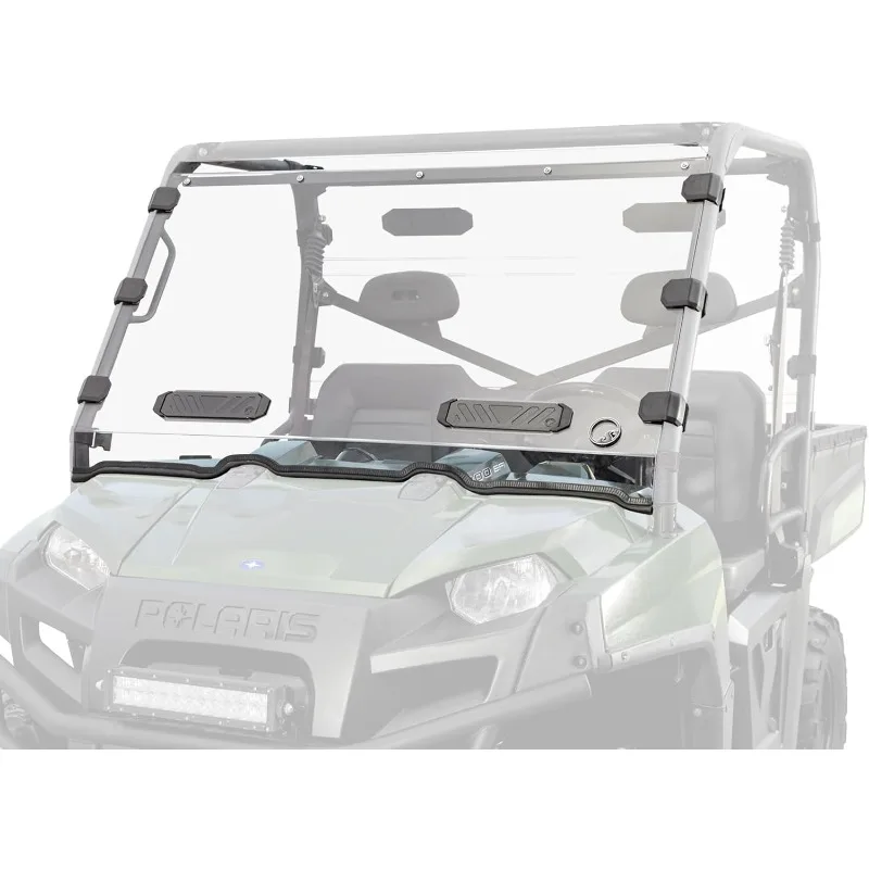 

SuperATV Polaris Ranger Full-Size 570 Scratch Resistant Vented Full Windshield | Includes Pre-installed Bulb Seal.