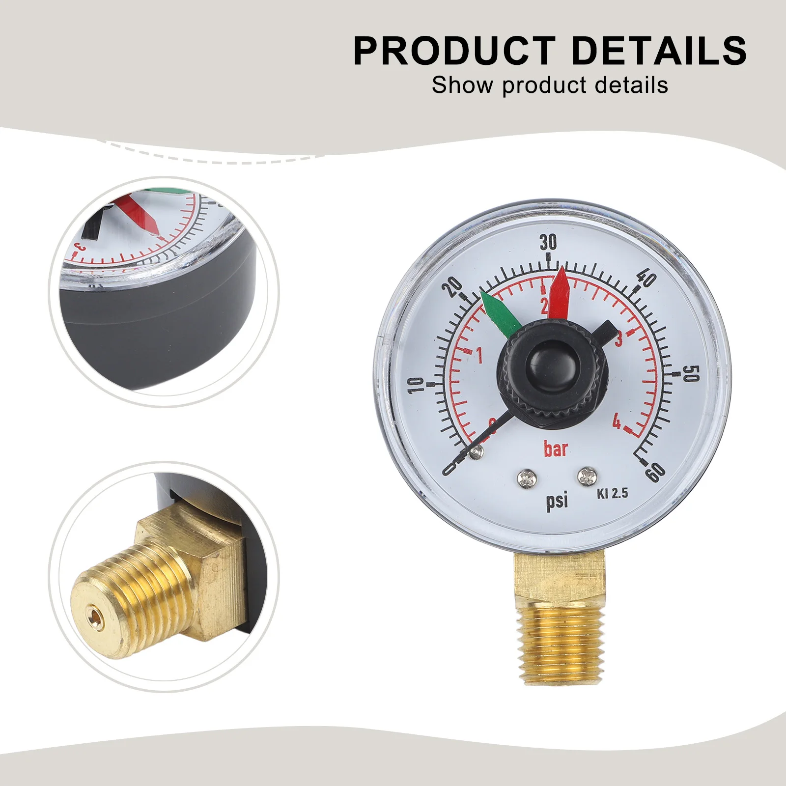 ECX271261 Replacement Pressure Gauge Compatible with For Hayward Sand Filters Including Starlight S270T2 S244SV Models