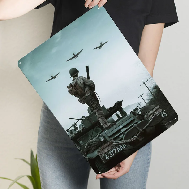 Ww2 Soldier Sign Military Poster Decor for Room Decoration Custom Metal Tin Signs for Wall Art Decoration Home Decorations Retro - view 3